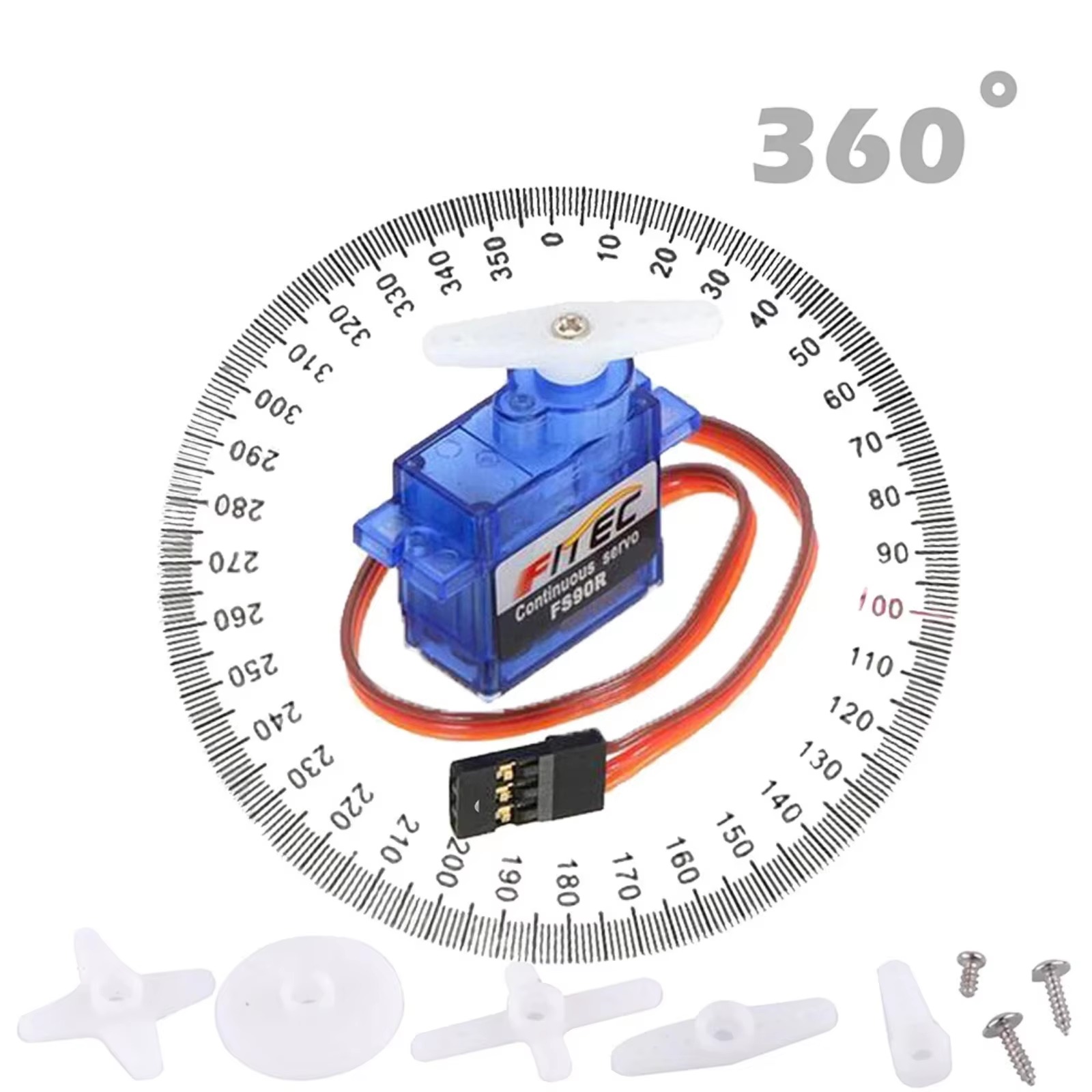 سيرفو FS90R 9 جرام بدوران مستم - مراجعة Servo 9G وسعره
