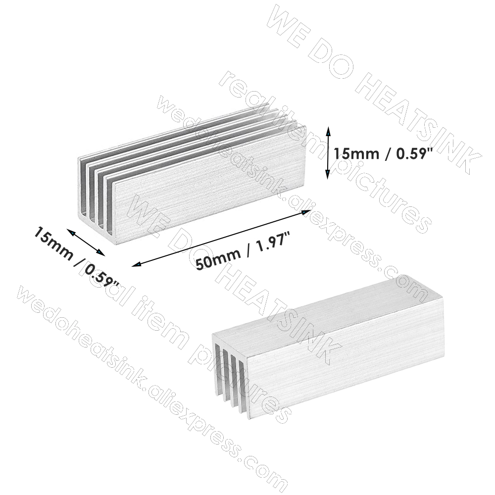 شحن مجاني 5 قطعة 50x15x15 مللي - مراجعة Aluminium Extrusion وسعره