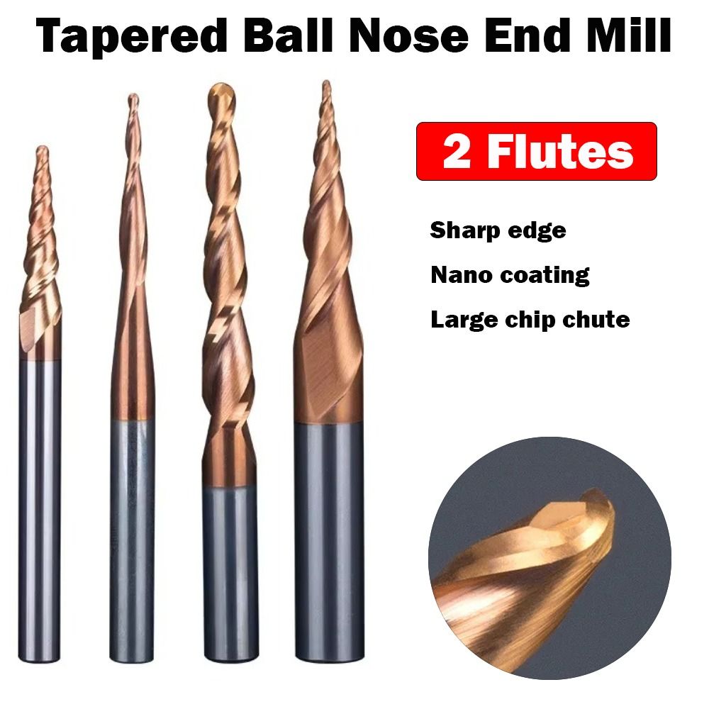 HRC55 الصلبة كربيد الكرة الأنف - مراجعة End Mill Set وسعره
