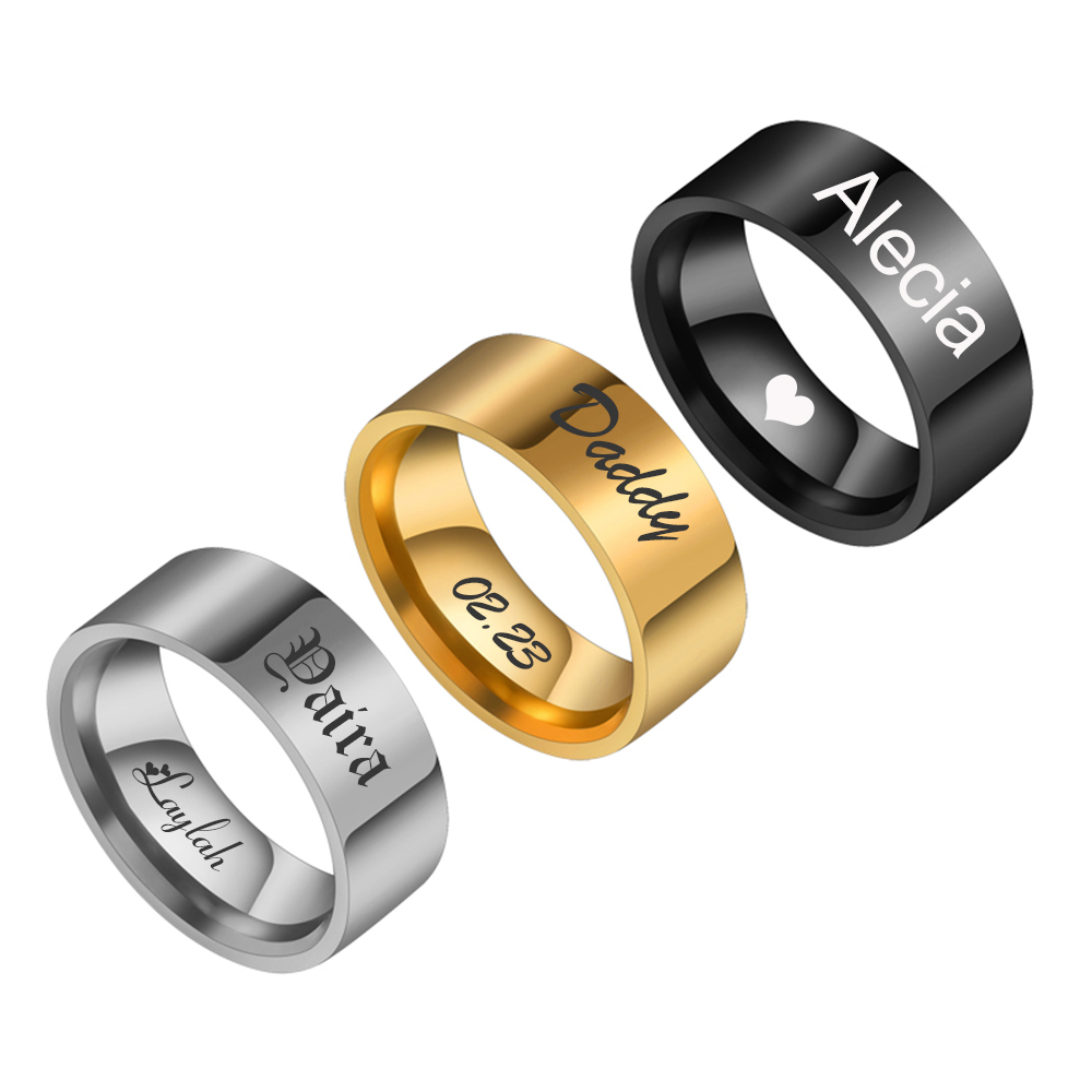 خواتم بانك مخصصة منقوشة بالاسم - مراجعة Coupling 8Mm وسعره