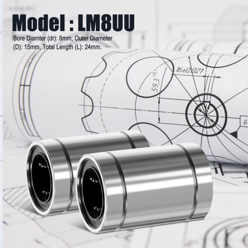 4/10 قطعة LM8UU LM10UU LM16UU  - مراجعة Lm8Uu Bearing وسعره